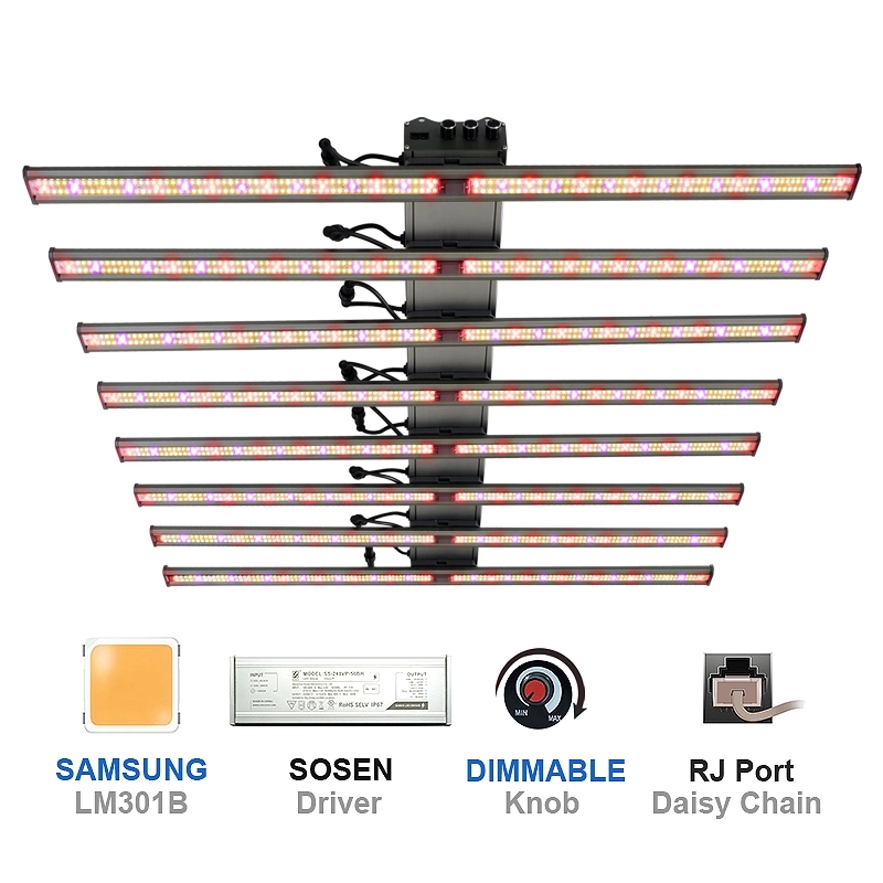 SP6400A Adjustable Spectrum App Controlled Dimmable Led Grow Lights 640W Spider Bars Samsung LED LM301h